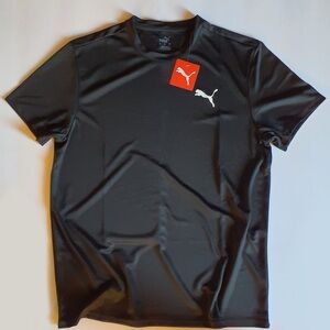 Puma Black Short Sleeve Crew Neck Athletic Tee with White Logo